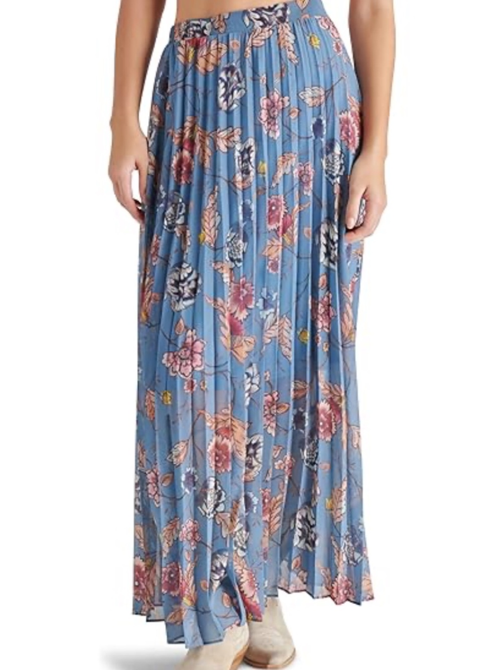 Steve Madden Floral Pleated Coppola Maxi Skirt Size XS